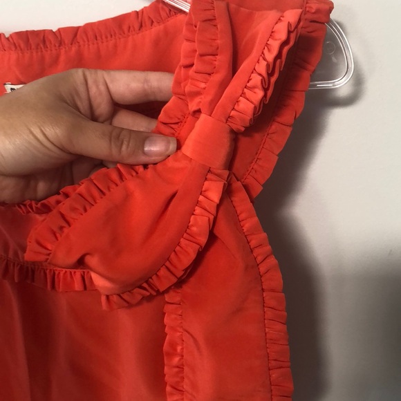 Miu miu orange top ruffle sleeveless in tangerine orange bow detail - Picture 5 of 5